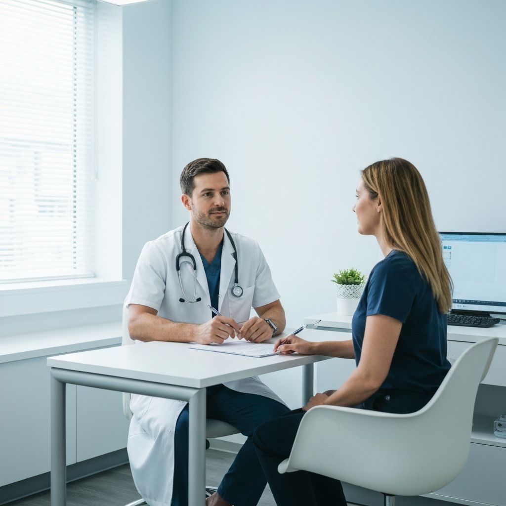 Quiet consultation in a modern medical clinic